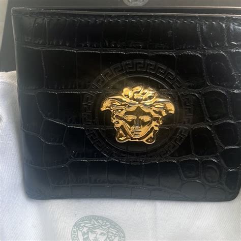 nwt versace black leather wallet